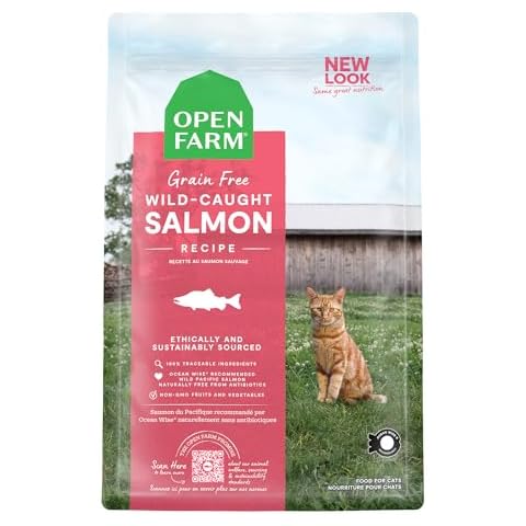Open Farm Wild-Caught Salmon Grain-Free Dry Cat Food, 4 lbs Cover