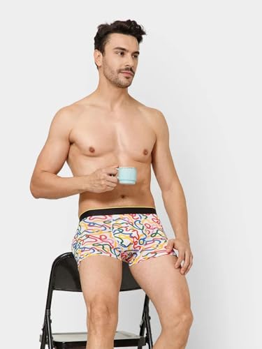 Image of Bummer Printed Micro Modal Trunks Underwear for Men - Ultra Soft & Breathable, 3 Times Softer Than Cotton, Anti-Bacterial, Stretchable for Ultimate Comfort & Style, Pack of 1 (A Shark Tank Product)