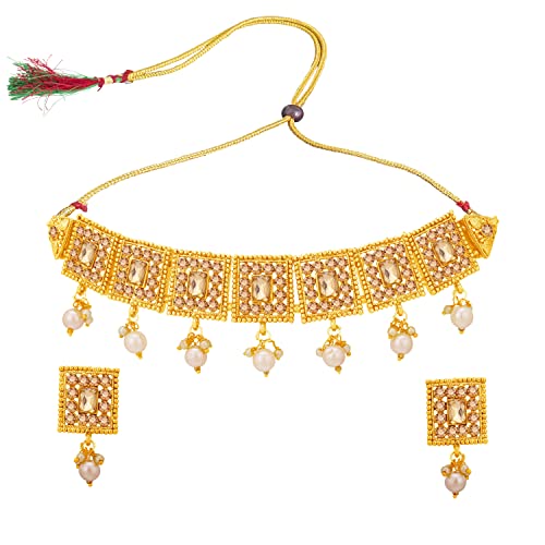 Image of Sukkhi Gold Plated Choker Necklace Set For Women