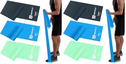 Image of A AZURELIFE Resistance Bands,Professional Long Non-Latex Elastic Stretch Bands,Exercise Bands for Physical Therapy, Yoga, Pilates, Rehab, at-Home or The Gym Workouts, Strength Training