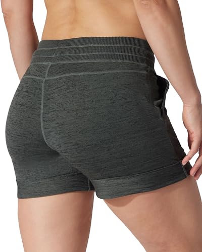 Image of 90 Degree By Reflex Soft Comfy Activewear Lounge Shorts with Pockets and Drawstring for Women