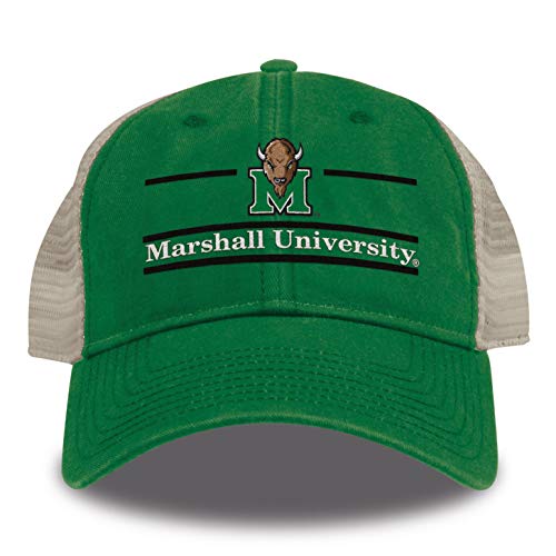 The Game Split Bar Design Trucker Mesh Hat, Kelly, Adjustable, Marshall Thundering Herd