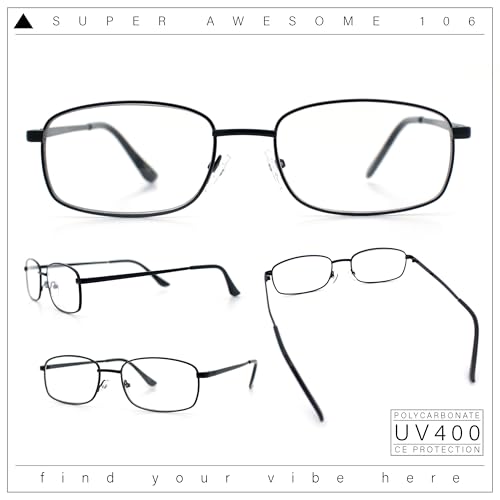 Image of SA106 Extra Narrow Slim Metal Rim Oval Rectangle Retro Vintage Clear Lens Fashion Eyeglasses