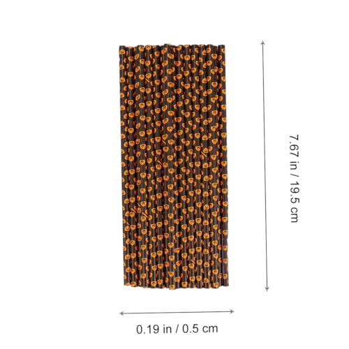 Abaodam 125 pitillos de papel negro con diseño de calabaza degradable miniatura 2