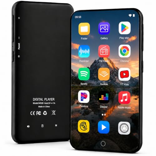 Image of MP3 Player with Bluetooth and WiFi, ZAQE 80GB Storage & Android OS, 4 inch Touch Screen, FM Radio, Kids MP3 & MP4 Player with Spotify Google Play Store, Portable Media Player (Black)