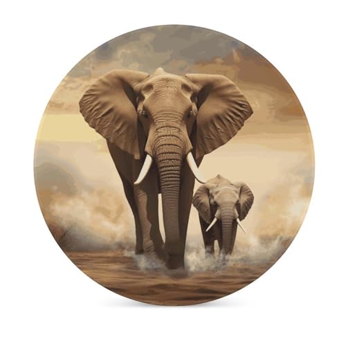 Dessous de verre absorbants éléphant en céramique et liège - 4