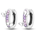 Parmuz Dainty Hoop Dangle Earrings for Women 925 Sterling Silver Small Hoop Earring with Charm - love Butterfly Dream catcher Huggie Drop Earrings Jewelry Gift for woman