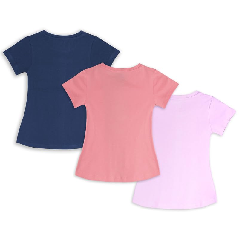 Image of ARIEL Girls Cotton Regular Fit Half Sleeve Cotton T-Shirts - Pack of 3