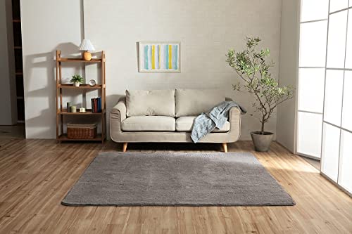 イケヒコ・コーポレーション ラグ カーペット マット 長方形 フィリップ2 畳み グレイ 約200×250cm 洗濯機対応 フィラメント 無地 クッション 通年 オールシーズン #1280600131303