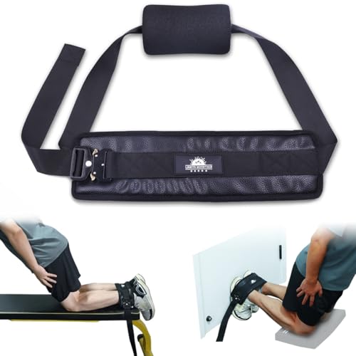 Nordic Hamstring Curl Strap – with Extra Large Foam Stopper and Thick Neoprene Padding, Fits Various Doors, Enhances Leg Strength and Muscles (knee pad not include)