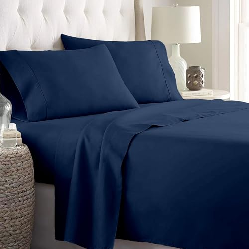 Juego de Sábanas de 4 Piezas 160 x 200 - Poliéster Microfibra Cepillado y Prelavado - Sábana bajera ajustable - Sábana encimera - Dos fundas para almohadas de 50x75cm - Suave y Transpilble