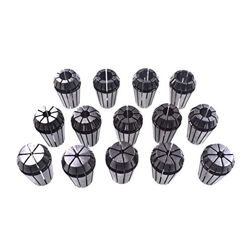 Supermotorparts New 14Pcs ER20 Spring Collet Set Gripping Range 1 16 ,3 32 ,1 8 ,5 32 ,3 16 ,7 32 1 4 ,9 32 ,5 16 ,11 32 ,3 8 ,13 32 ,7 16 ,1 2 For CNC Milling Lathe Tool Engraving Machines