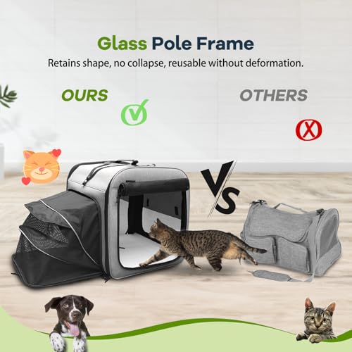 IKARE Transportadora Para Gatos Grandes, Transportadora De Viagem Para Gatos Com Caixa De Areia, Tra