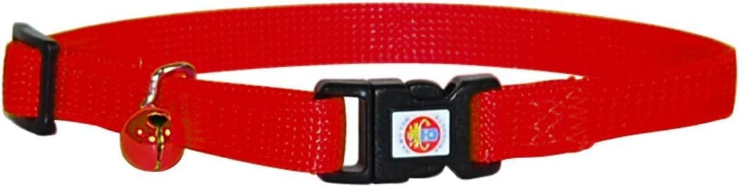 Hamilton Breakaway Cat Collar with Bell, 3/8" x 8-12", Red