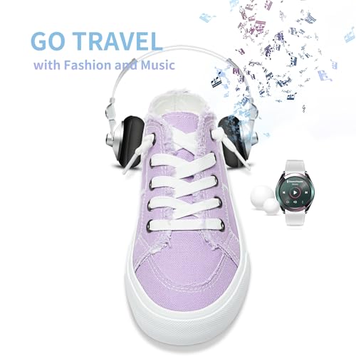 Obtaom Women Canvas Mules Memory Foam Clipper Fashion Sneakers Comfortable Slip-On Mule Backless Holiday Shoes（Purple，US9） by Obtaom - Used condition - Image 8