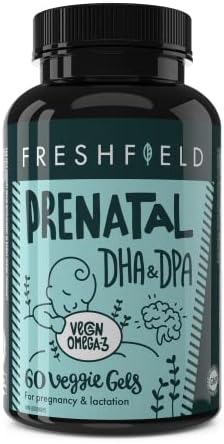 Freshfield Prenatal Vegan Omega 3 DHA & DPA Supplement: Premium Algae Oil, Supports Lactation and Brain Development. Mercury Free, Carbon Neutral, Plastic Negative (Prenatal 60)