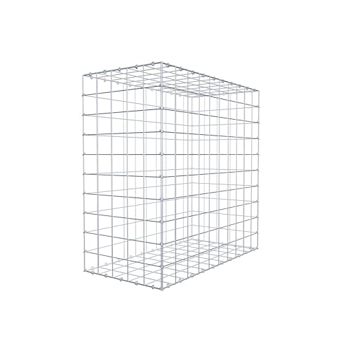 GABIONA Gavión de piedra rectangular, malla de 10 x 10 cm, profundidad de 50 cm, gavión de 100 x 100 x 50 cm (largo x alto x profundidad), anillo en C.