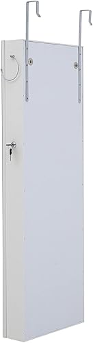 Miniatura 8 de Gabinete organizador de joyas espejo de cuerpo entero con 6 LED con cerradura para montar en paredpuerta y almacenamiento de armario de joyería