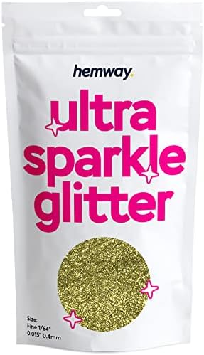 Hemway Premium Ultra Sparkle Glitter Multi Purpose Metallic Flake for Arts Crafts Nails Cosmetics Resin Festival Face Hair - Baby Pink Iridescent - Fine (1/64" 0.015" 0.4mm) 100g / 3.5oz