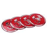 xy AutoRadnabenkappen Abdeckung 56mm Auto Radmitte Nabenkappen Aufkleber Rad Felge staubfestes Abdeckung kompatibel mit FIAT Abarth 595 SS 695SS 500S 500C Punto Evo OT1300 OT160 Emblem (Color : Red)