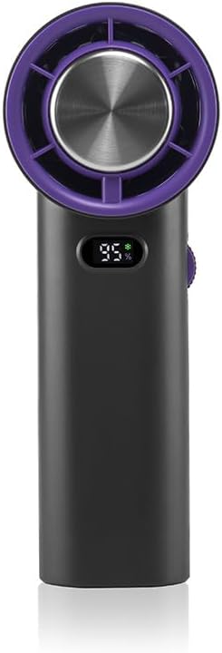 Ventilador de mano portátil de 100 velocidades, mini ventilador turbo de enfriamiento, ventilador personal recargable por USB con pantalla digital,