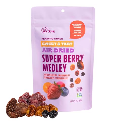 Whitney Jordan Naturals Air-Dried Super Berry Medley 2 Oz, Pack of 10 - Dried Fruit Snack Made from Real Berries - Non-GMO, Gluten-Free, Vegan, Chewy Real Fruit for Healthy Snacking On-the-Go