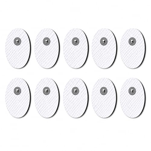 Image of AGAM Digital Therapy Machine Electrodes (Oval Shape) - Strong Adhesive Gel, Universal Replacement Pads for Muscle Pain Relief, Reusable TENS Unit Electrode Pads (Pack-10)