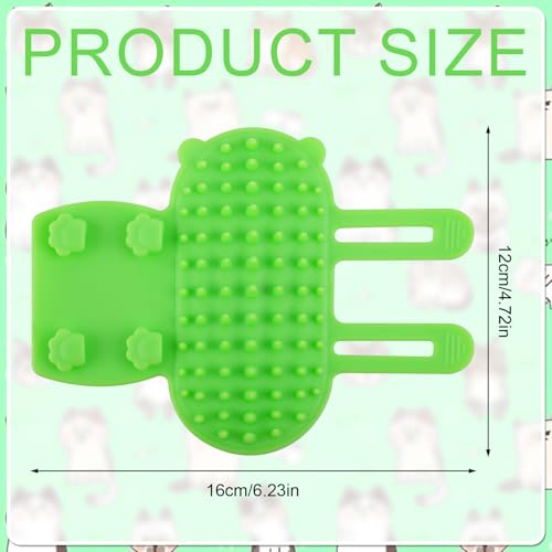 Image of 2pcs Self Cleaning Cat Brush, 2-in-1 Tickling Comb Cat Massage Brush Pet Artifact Adjustable Silicone Kitty Grooming Shedding Brush Cat Corner Scartcher Groomer for Short /Long Hair Cats Dogs (Green)