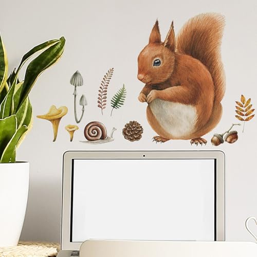 Vinilos decorativos ardilla acuarela para pared miniatura 3