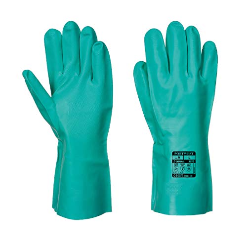 Portwest Guante Químico Nitrosafe, Tamaño: XL, Color: Verde, A810GNRXL