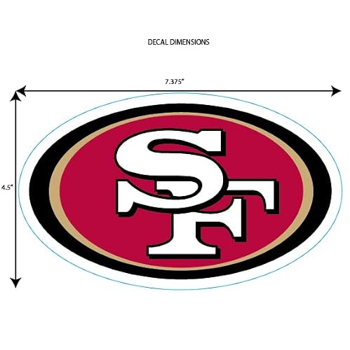 NFL Siskiyou Sports Fan Shop San Francisco 49ers Auto Decal 8 inch sheet Team Color - Thumbnail 4