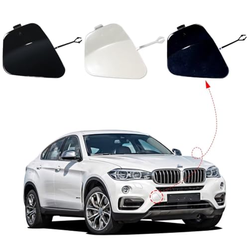 Car Front Bumper Tow Hook Cover Cap Towing Eye For BMW X6 F16 Fit 28iX 30dX 35iX 40dX 50iX xDrive sDrive 2015 2016 2017 2018 2019 SAV[not fit M-sport]51117422901 (Carbon Black, Right Passenger Side)
