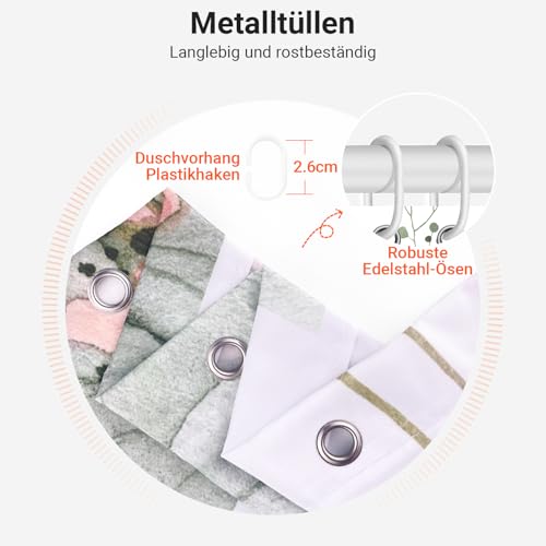 Rideau de douche en polyester de qualité Lerores ourlet lesté - 6