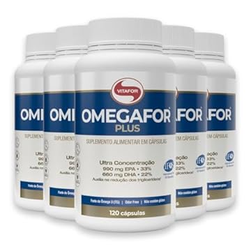 Kit 5 Ômegafor Plus 1000mg Vitafor 120 cápsulas