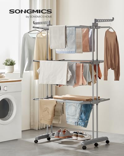 SONGMICS 4-Tier Drying Rack Gray thumbnail 3