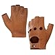 Harssidanzar Herren Fingerless Half Finger Leder Fahrhandschuhe Lammfell Ungefüttert Upgrade GM032EU, Bräunen, GrößeL