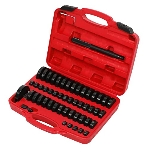 LANNADD Kit de 51 pièces pour roulement, douilles, pièces de pression, disques de montage, extracteur de roulement, outil de presse de roulement, jeu de pièces de pression d'entraînement