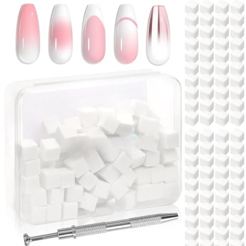 125 Pcs Esponjas para Uñas Ombre con Pinza de Metal, Pinceles para Uñas Ombre, Esponja Cepillo Uñas, Esponja Pinceles, Utilizado para Crear una Variedad de Patrones de Arte de Uñas Gradientes