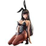 Zhongkaihua Bunny Girl Hina Figure Black Silk Bunny Girl Figure Kneeling Position Anime Model Statue Collection Desktop Ornaments