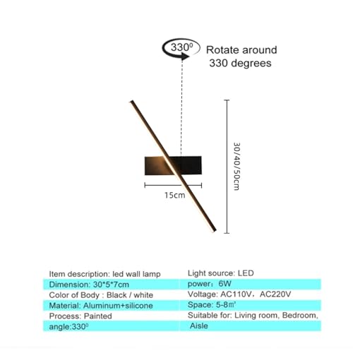 Aplique de pared LED interior de 30cm blanco con iluminación Up Down para baño 4