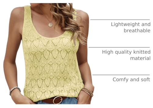 Image of Womens Sleeveless Tank Tops Summer Knit Sweater Vest Casual Cami Shirts Tops