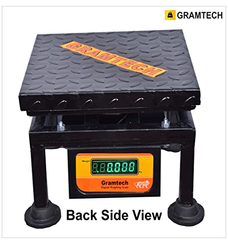 Image of Gramtech Weight 100kg x 10g Weighing Scale Machine with Front & Back Double Green Display,12x12 M /S Pan for Kirana Shop, Kitchens and Factories. |9