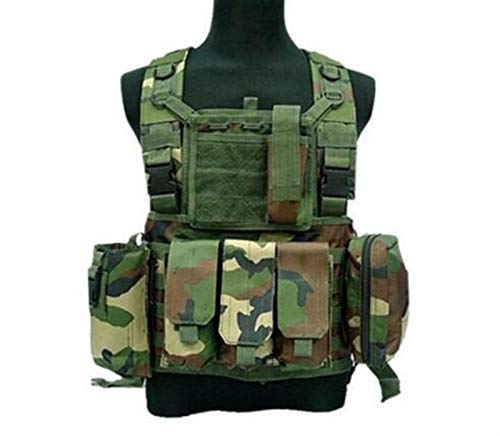 QWERBAM 600D Nylon CS Feld Militärische Taktische Weste Stomachers Outdoor Jagd Schießen Airsoft Camouflage Combat Molle Weste Tops Fashion Adjustable (Color : Jungle, Size : One Size) Cover