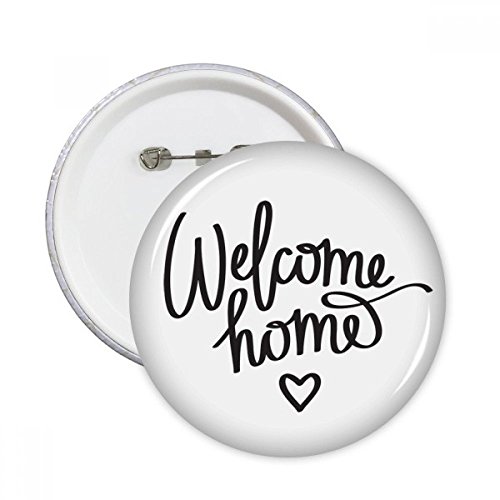 Badge Button Welcome Home broches rondes XXL vêtement décoration lot de 5 pièces