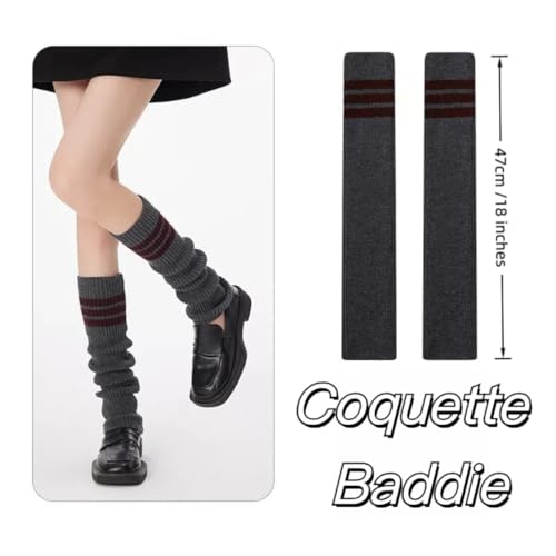 Striped Leg Warmers for Women Girl Fashion Harajuku Long Ankle Knit Leg Socks Cute Goth Y2k Accessories2