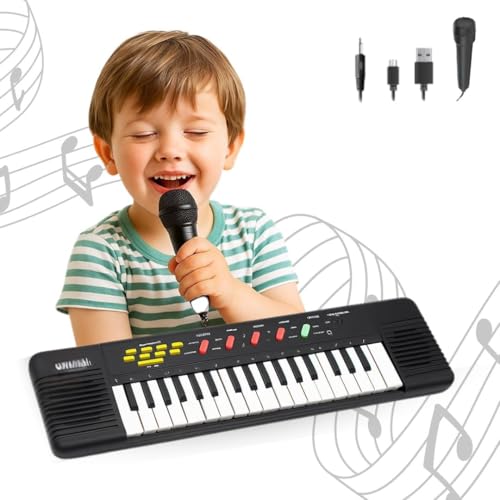 AMATOYS Teclado Piano Infantil - Microfono Portatil - Teclado Musical Infantil - Organo Electronico - Organo Juguete - Organo Electronico Infantil - Piano Electrico Niños - Niños Niña 3 4 5 6 7 Años