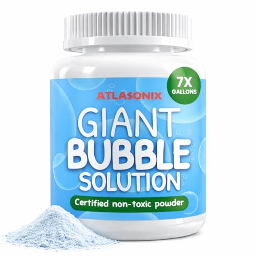 Giant Bubble Solution - Bubble Wands, Bubbles for Kids, Kids Bubbles Mix Powder Makes 896 OZ (7 Gallons) - The Original Solution Mix | 100% Kid Safe