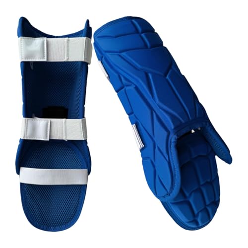 Harilla Espinilleras de béisbol Ajustables para Adultos, espinilleras de Entrenamiento versátiles y Ligeras, Azul