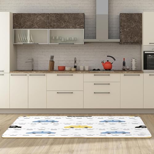 Tapete de cocina para pasillo y cuarto de lavado con estampado de coches VAPOKF 3