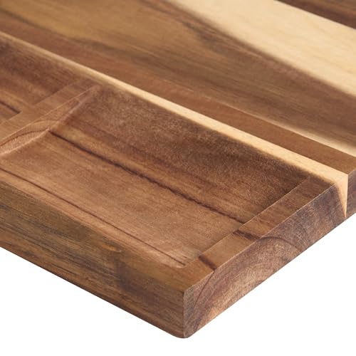 Planche à Découper en Bois d'Acacia avec Compartiments de Rangement
